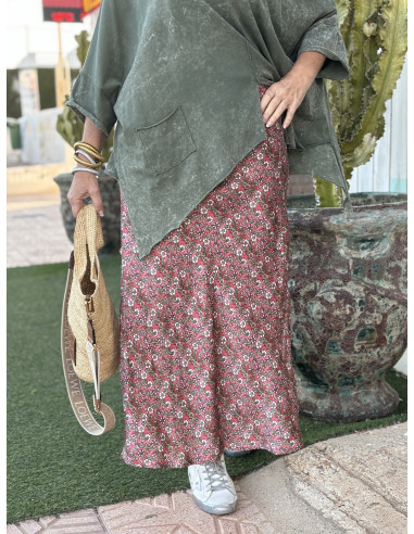 🌸 Falda Floral Elegante en satén✨