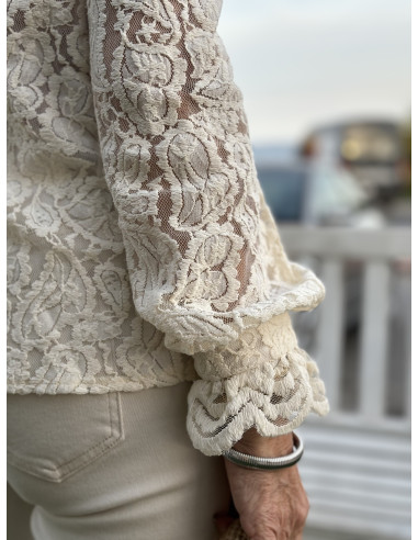 ✨ Camisa de Encaje: Elegancia en Crudo