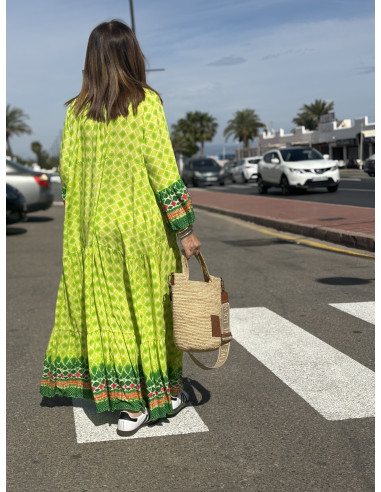 🍋 Maxi Vestido Geométrico: Frescura en Lima