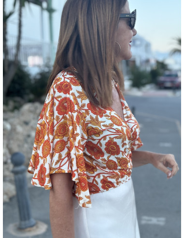 🌼 Blusa Sedosa Naranja: Elegancia y Frescura en...