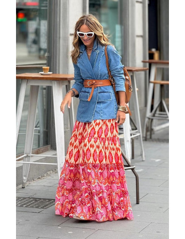 🌸✨ Falda Larga Estampada: Elegancia y Frescura 🌈
