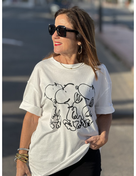 👕🐶 Camiseta Blanca con Snoopy