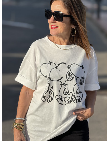 👕🐶 Camiseta Blanca con Snoopy