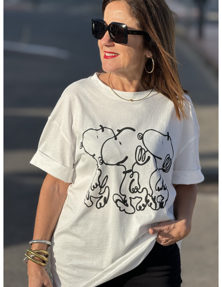 👕🐶 Camiseta Blanca con Snoopy