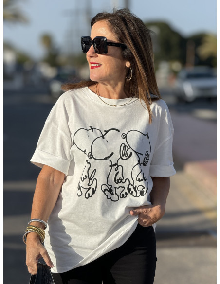 👕🐶 Camiseta Blanca con Snoopy