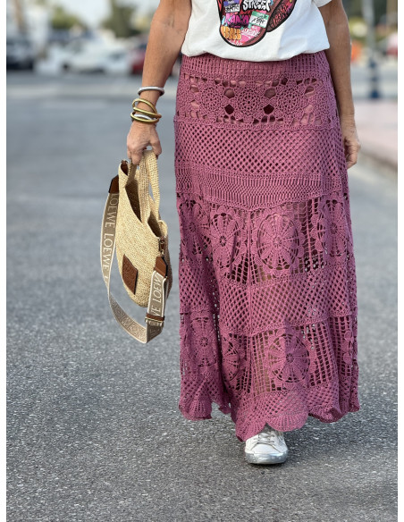🌸👗 Falda de Crochet Rosa: Elegancia en Movimiento 🌟