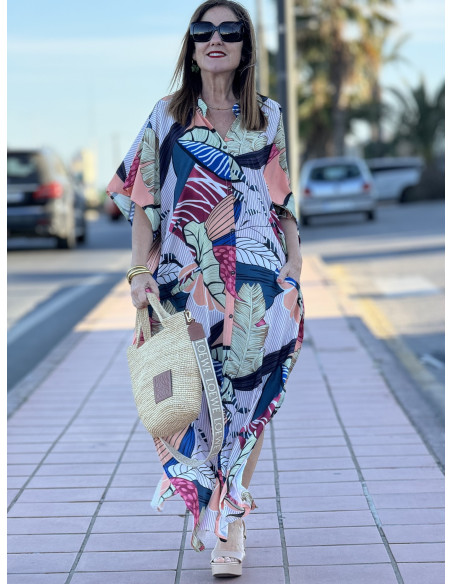Vestido Camisero Estampado con Hojas 🌿