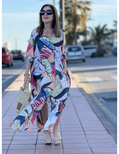 Vestido Camisero Estampado con Hojas 🌿