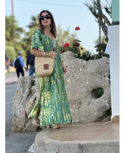 Maxi Vestido en Verde con Estampado en Lima 2