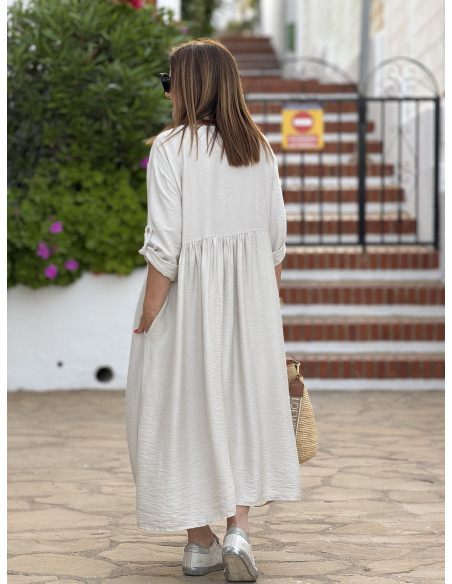 Vestido Tostado con Detalle de Mickey