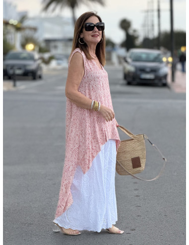 🌸 Blusón Asimétrico Estampado Print Cebra