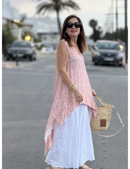 🌸 Blusón Asimétrico Estampado Print Cebra