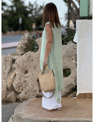 🌸 Blusón Asimétrico Estampado Print Cebra verde