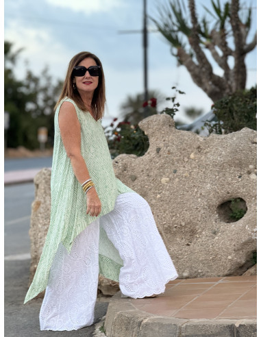 🌸 Blusón Asimétrico Estampado Print Cebra verde