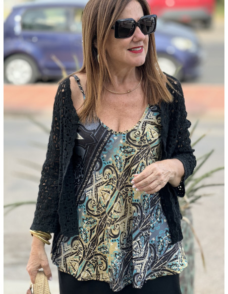 ✨ Top Lencero de Seda tonos negros: Elegancia y Comodidad en Uno