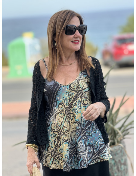 ✨ Top Lencero de Seda tonos negros: Elegancia y Comodidad en Uno
