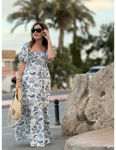 💙 Vestido Largo Palabra de Honor: ¡Estilo Azul! 💙
