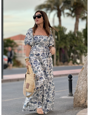 💙 Vestido Largo Palabra de Honor: ¡Estilo Azul! 💙