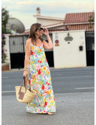 🌺 Vestido Jardín de Elegancia: Lencero Floral...