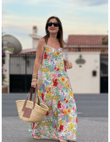 🌺 Vestido Jardín de Elegancia: Lencero Floral...