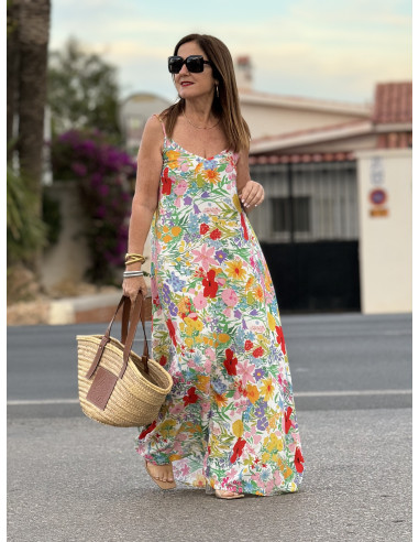 🌺 Vestido Jardín de Elegancia: Lencero Floral...