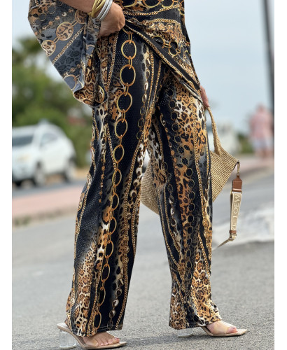 🐾 Pantalón de Punto Seda con Estampado Animal Print y... 2