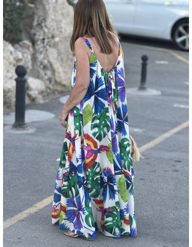 Vestido de Tirantes Blanco con Estampado...