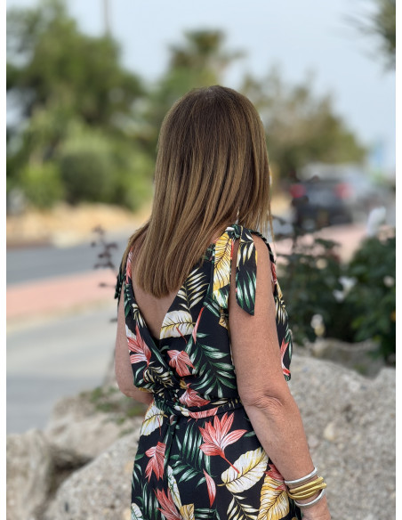 🌴 Mono Corto Negro con Estampado Tropical 🌴