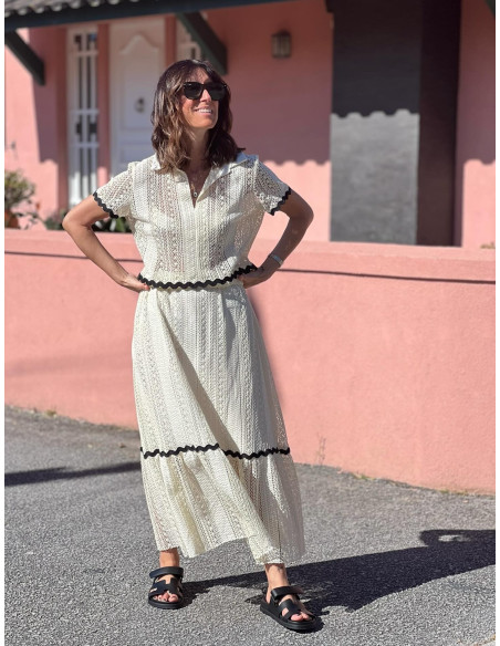 🌟 Conjunto de Dos Piezas de Rejilla en Color Crudo con Piculina Negra 🌟