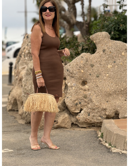 🍫 Vestido de Canalé en Marrón Chocolate 🍫