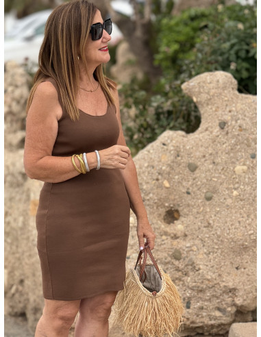 🍫 Vestido de Canalé en Marrón Chocolate 🍫