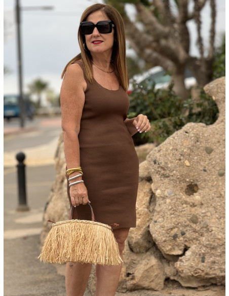 🍫 Vestido de Canalé en Marrón Chocolate 🍫