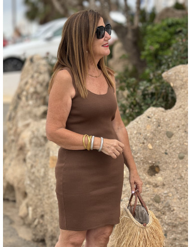 🍫 Vestido de Canalé en Marrón Chocolate 🍫