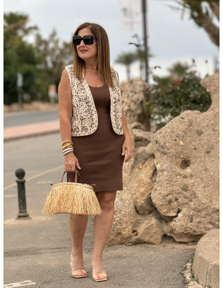 🍫 Vestido de Canalé en Marrón Chocolate 🍫