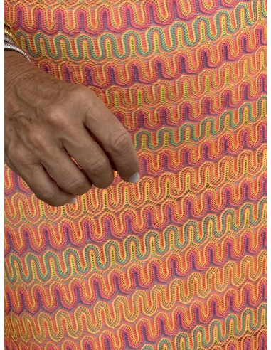 Vestido Sin Mangas en Tonos Flúor Naranjas y Rosas
