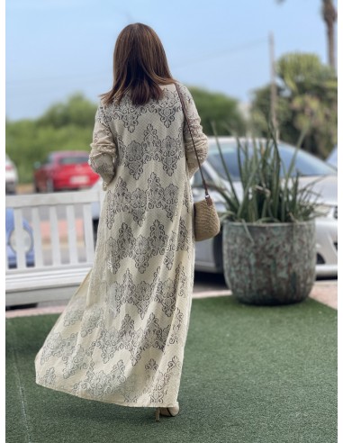 kimono de encaje en color beige