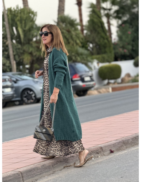 🌿 Abrigo Largo de Lana en Verde  🌿