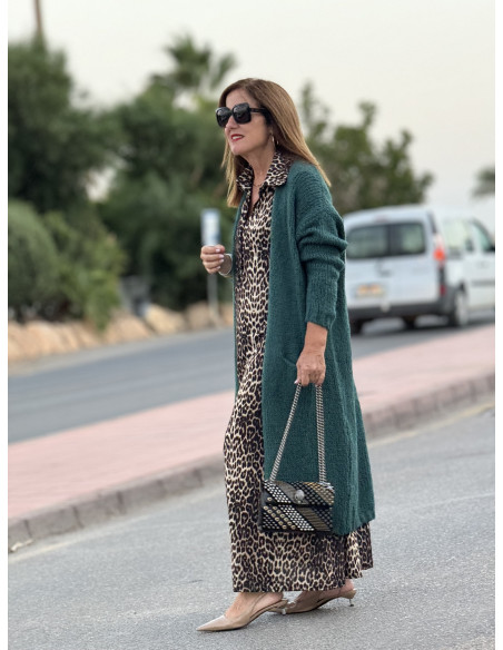 🌿 Abrigo Largo de Lana en Verde  🌿
