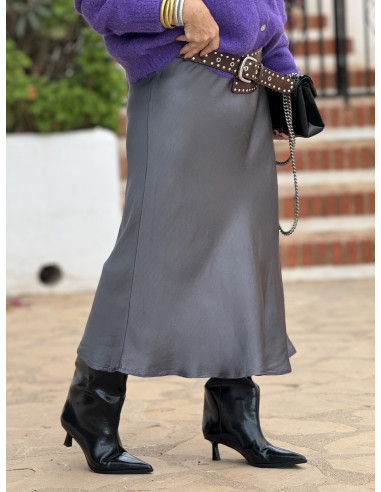 ✨Falda en satén gris