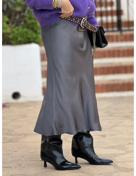 ✨Falda en satén gris