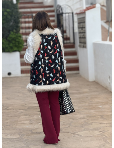 ✨ Chaleco Acolchado Negro con Lentejuelas y...