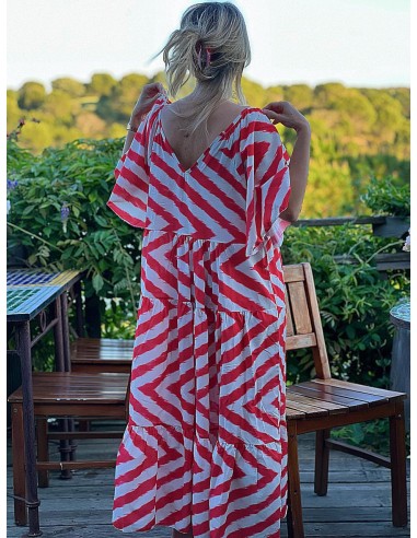 Vestido rojo y blanco