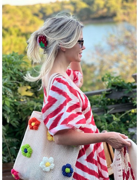 Vestido rojo y blanco