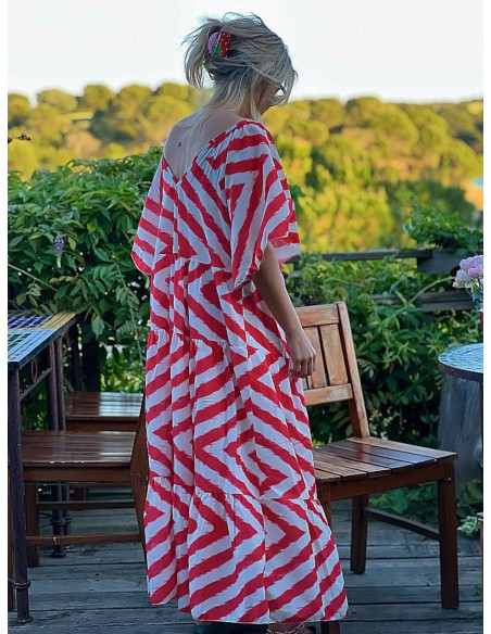 Vestido rojo y blanco