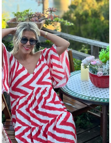 Vestido rojo y blanco