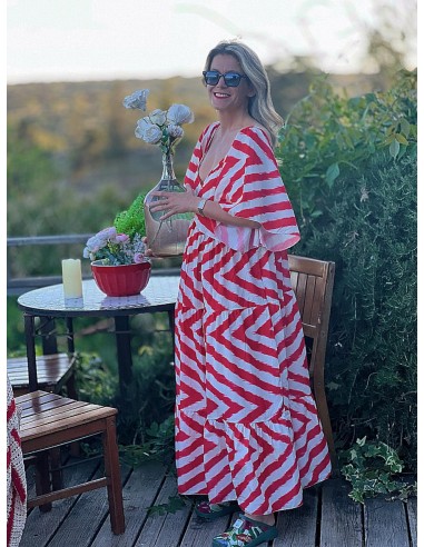 Vestido rojo y blanco