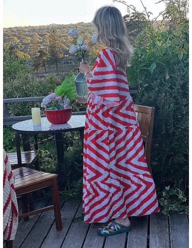 Vestido rojo y blanco