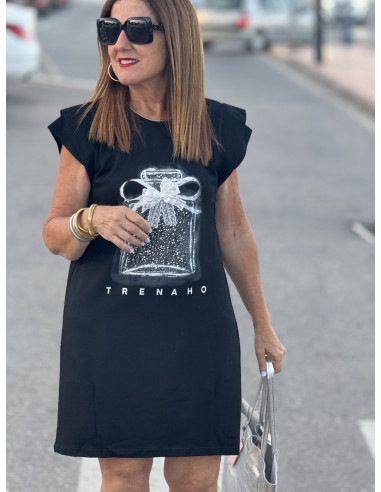 Vestido negro fragancia