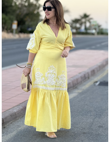 Conjunto de Dos Piezas amarillo: Falda y Cuerpo