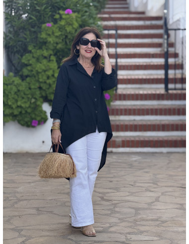 Camisa asimétrica negra